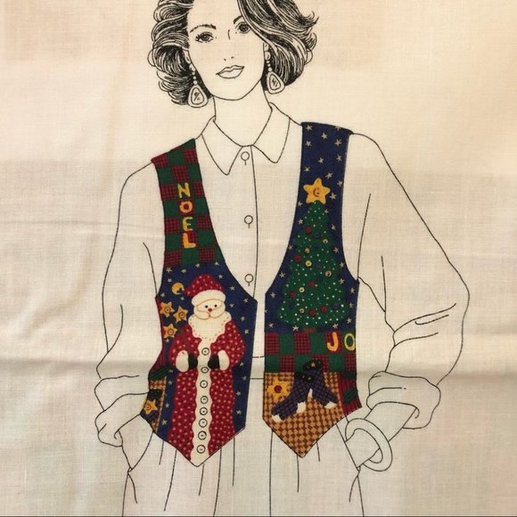 Christmas Vest Uncut Sewing Fabric Panel Printed Pattern Dreamspinners VIP XS-L - Picture 3 of 6